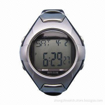 Strapless Multifunction Watch with Heart Rate Monitor, Pulse Counter, Dual Time